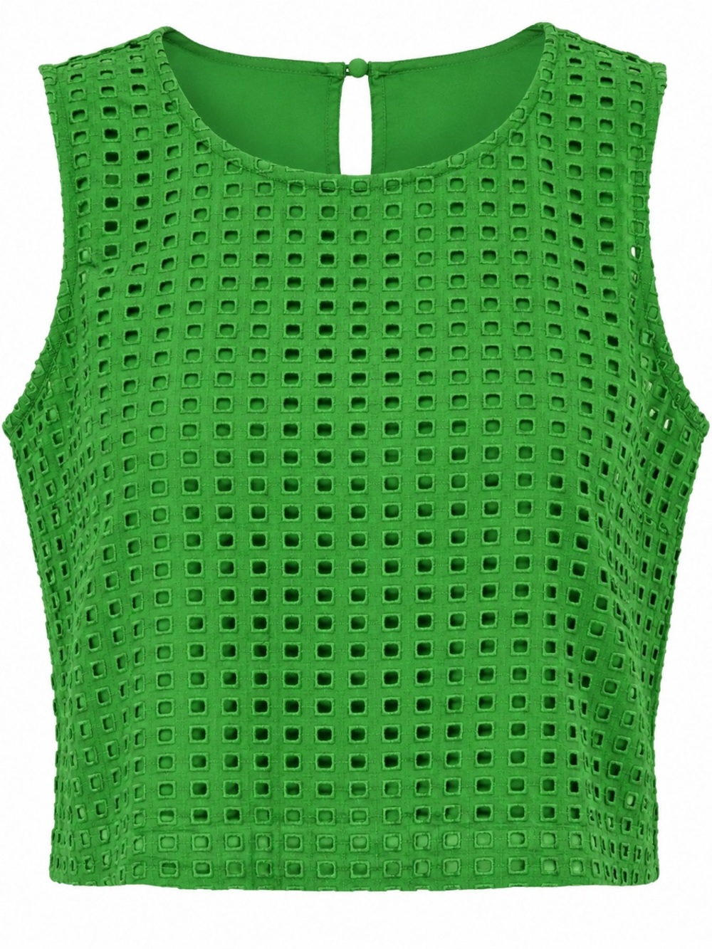 kate spade Green Sleeveless Eyelet Crop Top